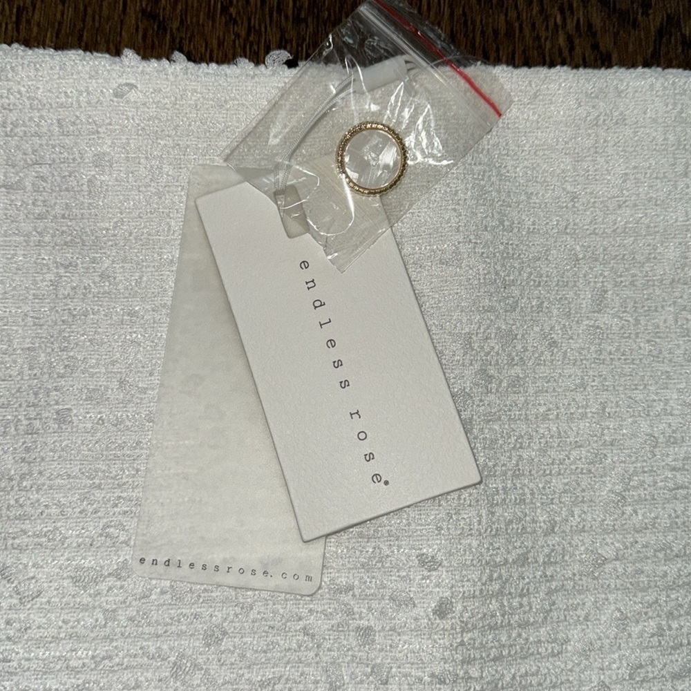 Endless Rose White Tweed Gold Button Mini Skirt - Picture 4 of 8